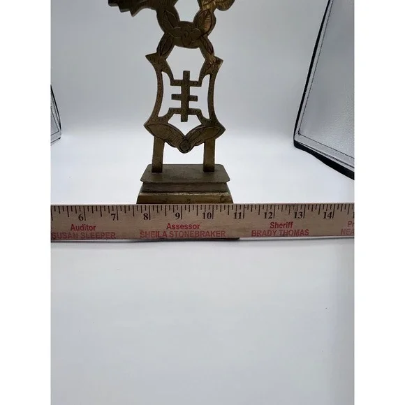 Vintage Brass Candlestick Holder Asian Inspired Bird & Floral Design Decor - Picture 12 of 12